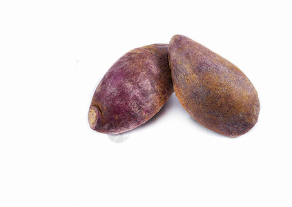 紫红甘薯甜土豆白底孤立于图片