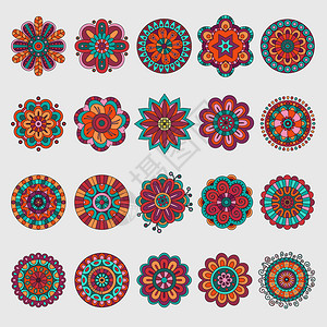 矢量传统装饰花卉设计元素背景图片
