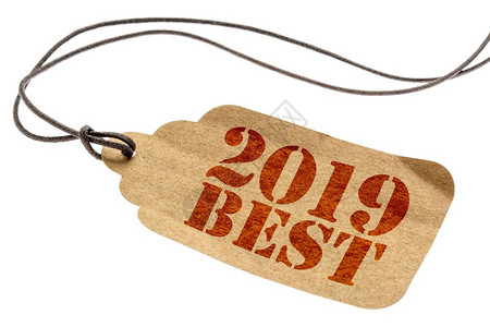 2019年最佳标志一张纸牌标签上面是白色的麻绳一年中最好的产品图片