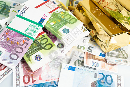 金条和欧元钞票金图片