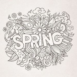 春季手写和涂鸦元素图片