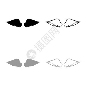 恶魔翅膀素材鸟的翅膀天使插画