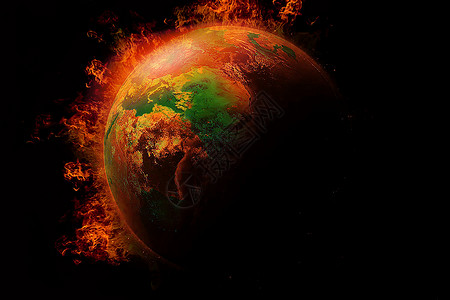 破坏地球全球灾难和升温污染概念全球火灾焚烧美国航天局提供的这一图像要点背景