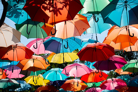 色彩多的伞式背景图片