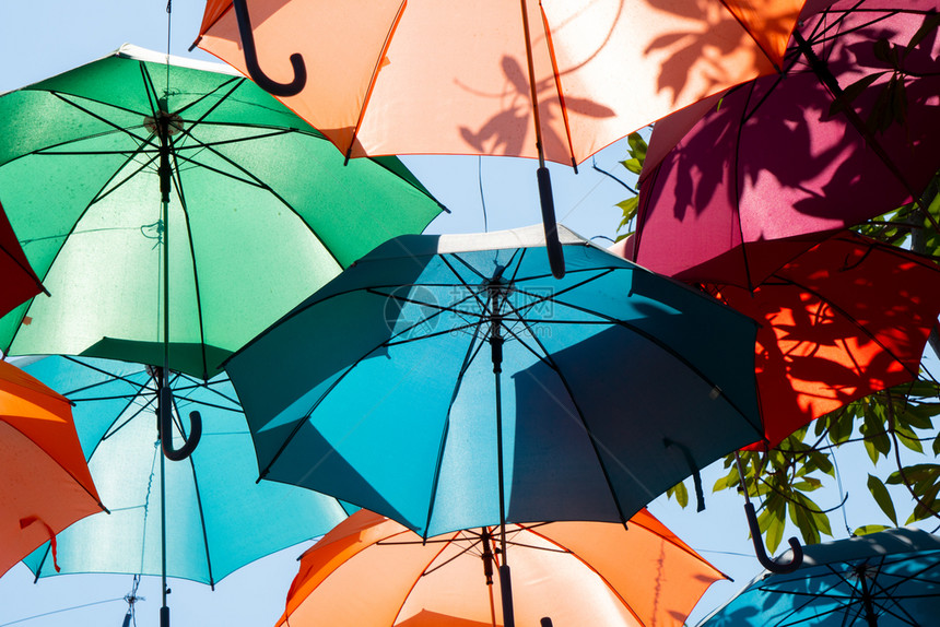 色彩多的伞式背景图片