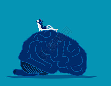 大脑放松女人在大脑上放松控制商业矢量插图图片