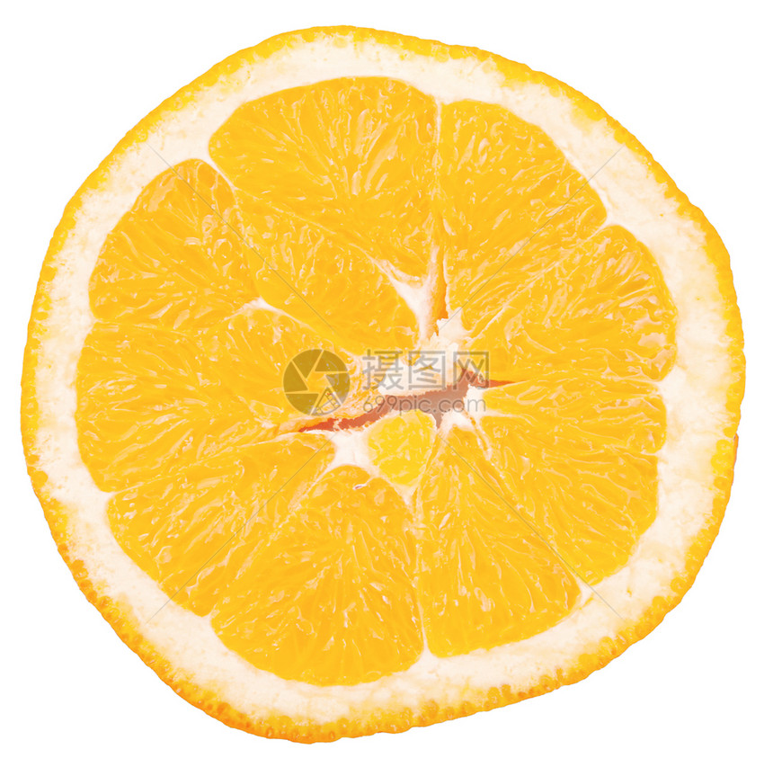 白底孤立的橙子水果切片图片