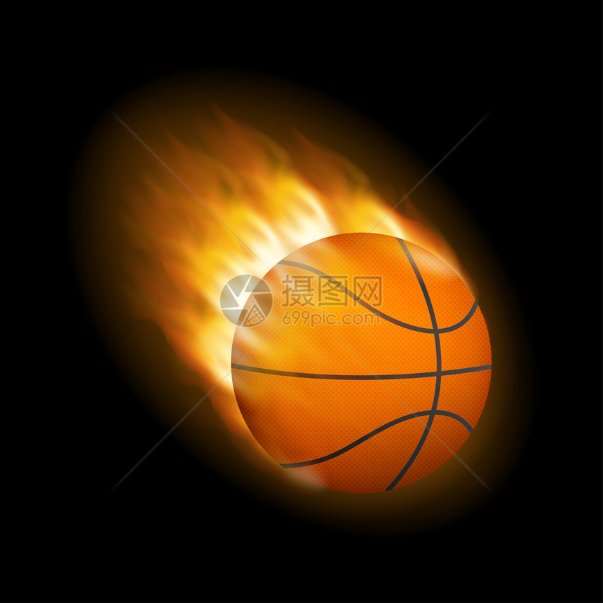 带背景黑色的烧火篮球矢量储图例背景黑色的烧火篮球矢量储图例图片