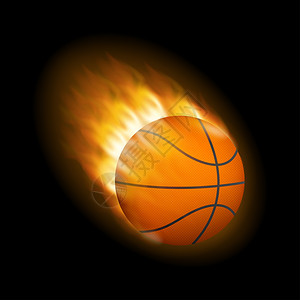 篮球带火素材带背景黑色的烧火篮球矢量储图例背景黑色的烧火篮球矢量储图例插画
