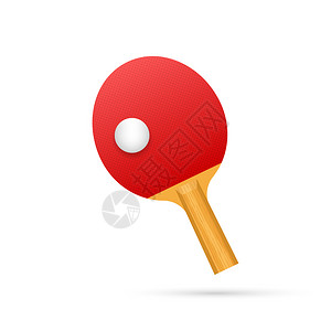 乒乓球拍红色乒乓球高清图片