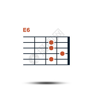 E6基本吉他和弦图 背景图片