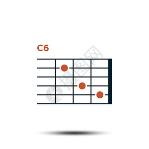 C6基本吉他和弦图 背景图片