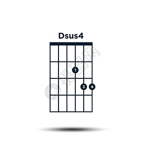 Dsus4基本吉他和弦图 背景图片