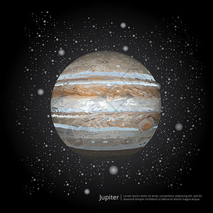 萨莫特拉斯木星矢量图背景插画