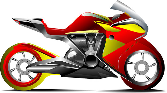 摩托车矢量现代摩托车的牵线矢量插图背景