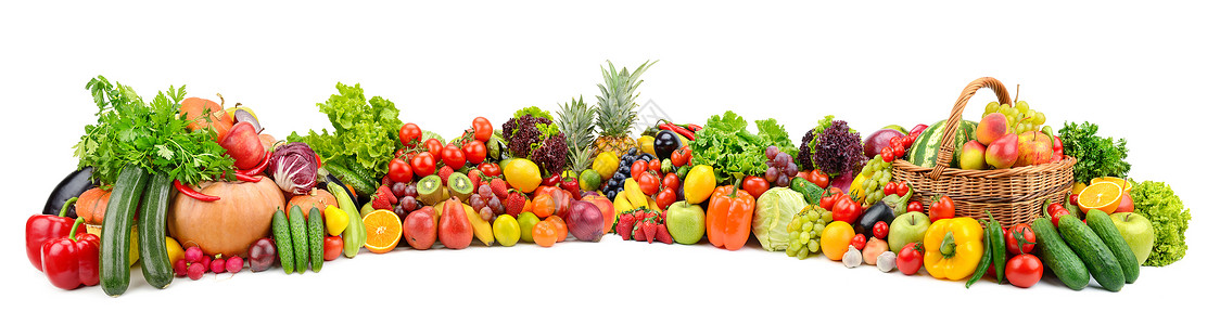 白色背景上隔离的蔬菜水果浆背景图片