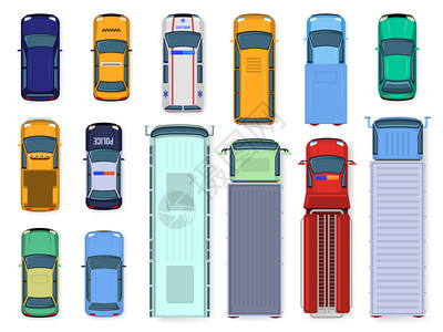 运动型多用途汽车交通汽车城市公共救护汽车图插画