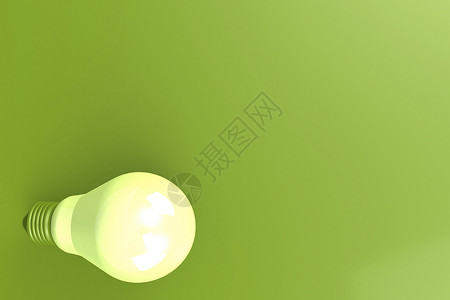 绿色背景的灯泡图片