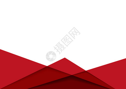 红色纸张带有图层的红几何背景插画