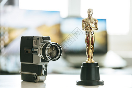 奖杯素材照片Oscar奖杯在家贴近照片背景
