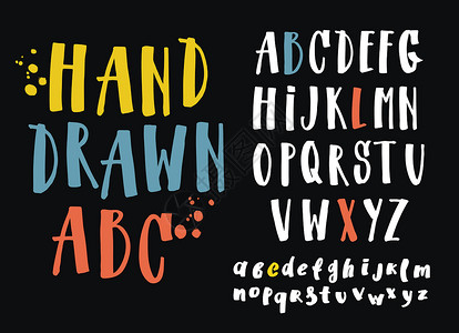 彩色渐变书法字体英文vs矢量字母表手画用刷子书写的字母表用刷子书写的字母表背景