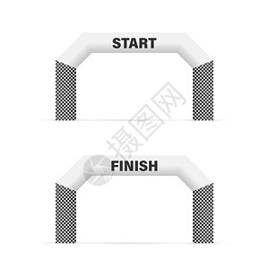充气拱门素材充气Arch赛事体育马拉松跑概念矢量储图例无充气Arch赛事矢量储图例背景