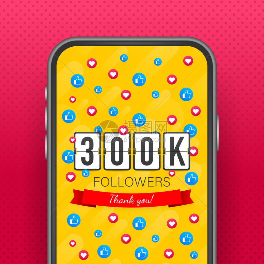 30k追随者贺卡标语模板用于在网上社交媒体络庆祝许多追随者图片