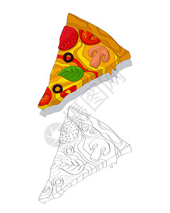 新鲜披萨切片图片