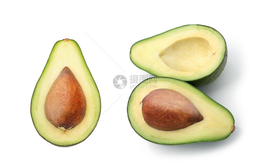 Avocado孤立在白色背景上图片