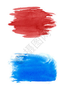 蓝色和红水彩风格的蓝和红抽象背景图片