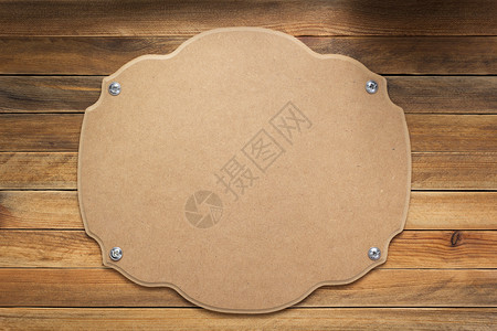 木板牌木背景纹理表面有螺丝的名板或墙牌背景