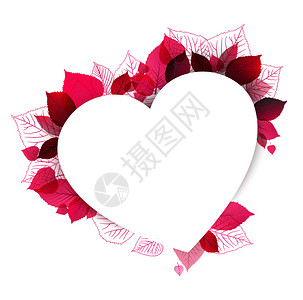 粉色抽象花岗的心脏形状适合您的爱情文字花岗的心脏形状由叶子制成图片
