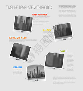 带有照片占位符的时线模板图片