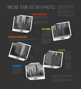 定时线模板带照片占位符作为快照暗版背景图片