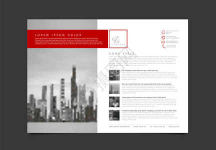 现代商业企宣传册单设计矢量模板附有照片和样本内容横向红色版背景图片