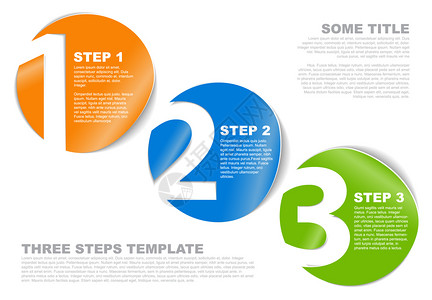 三个圆圈对话框一二三个步骤或选项的矢量进展模板插画