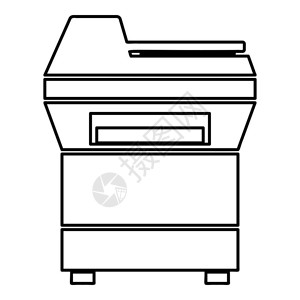 扫描打印办公室复印机插画