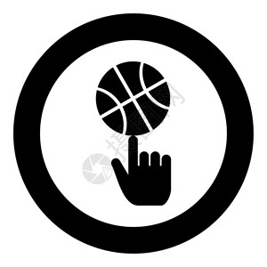 黑色圆圈手指篮球矢量设计元素图片