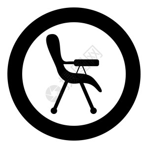 圆椅子黑色椅子矢量图标插画