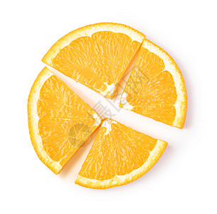 切片橙子水果白底图片