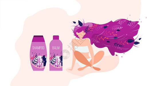 按摩仪促销妇女化妆品产瓶装喷雾广告促销海报插画