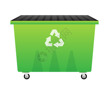 废品利用回收垃圾箱轮式病媒库存说明垃圾箱病媒库存说明插画