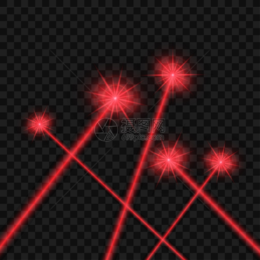 红色激光束摘要以透明黑色背景隔离矢量插图红色激光束摘要以透明黑色背景隔离矢量插图图片