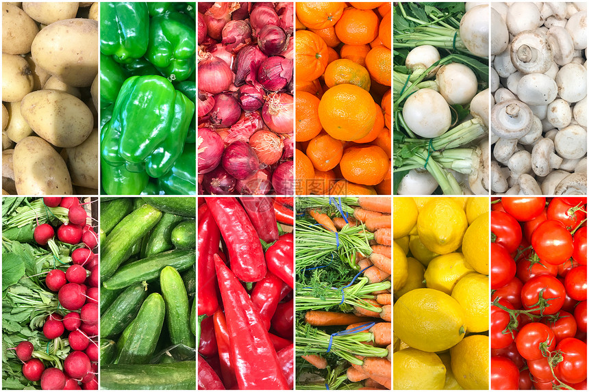 与健康有机水果和蔬菜合在一起的相片健康新鲜食品背景图片