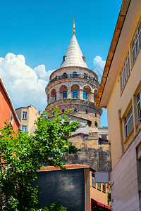 Galata塔和伊斯坦布尔的景象塔图片
