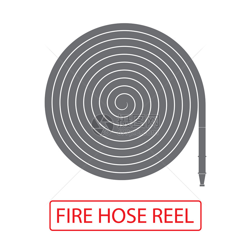 FireHoseReel白背景上孤立的图标白背景上孤立的图标图片