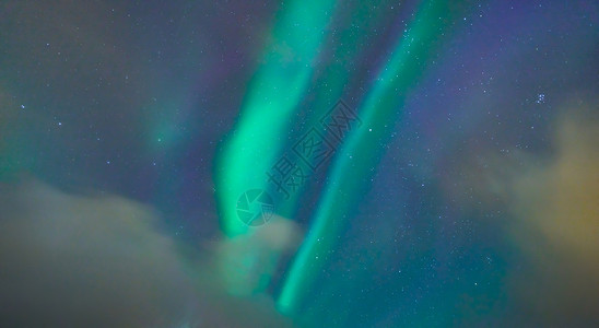 蓝色北极光冰岛明星高清图片