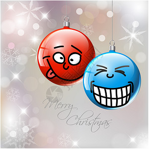 有趣的蓝色和红矢量圣诞长着面容的胸罩鲜艳蓝色和红图片