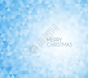 以蓝色三角形制作的圣诞背景图片