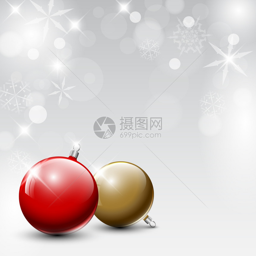 矢量红色和金的圣诞现实银本底面包图片